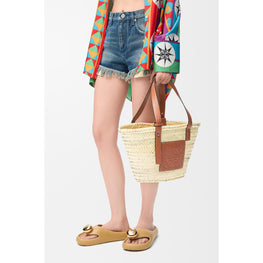 CLASSIC BASKET MEDIUM_PALM LEAF/CALF_NATURAL/TAN