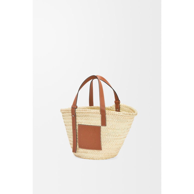 CLASSIC BASKET MEDIUM_PALM LEAF/CALF_NATURAL/TAN