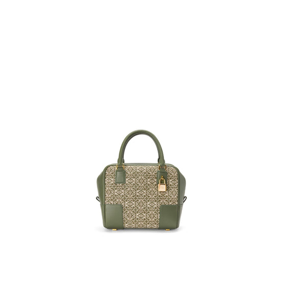 AMAZONA 19 SQUARE ANAGRAM BAG_JACQUARD/CALF_GREEN/AVOCADO GREEN