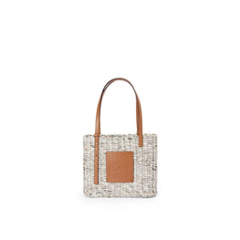 SQUARE BASKET SMALL BAG_PAPER/CALF_TAN/MULTICOLOR