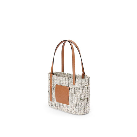 SQUARE BASKET SMALL BAG_PAPER/CALF_TAN/MULTICOLOR