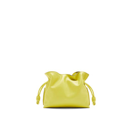 FLAMENCO CLUTCH MINI BAG_NAPPA CALF_LIME YELLOW