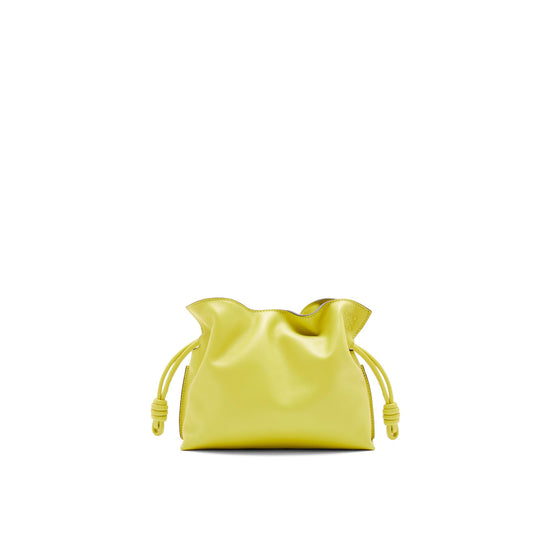 FLAMENCO CLUTCH MINI BAG_NAPPA CALF_LIME YELLOW