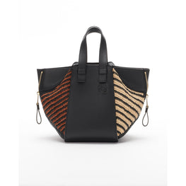 HAMMOCK COMPACT STRIPES_RAFFIA/CALF_BLACK/NATURAL