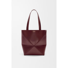 PUZZLE FOLD TOTE MEDIUM_SHINY CALF_DARK BURGUNDY