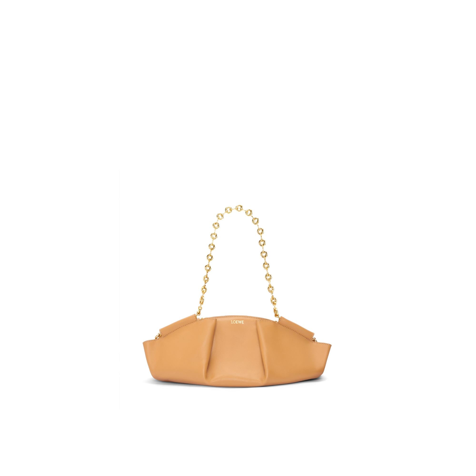 PASEO CHAIN SMALL BAG_SHINY NAPPA CALF_WARM DESERT