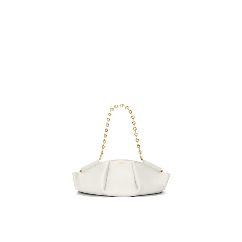 PASEO CHAIN SMALL BAG_SHINY NAPPA CALF_SOFT WHITE