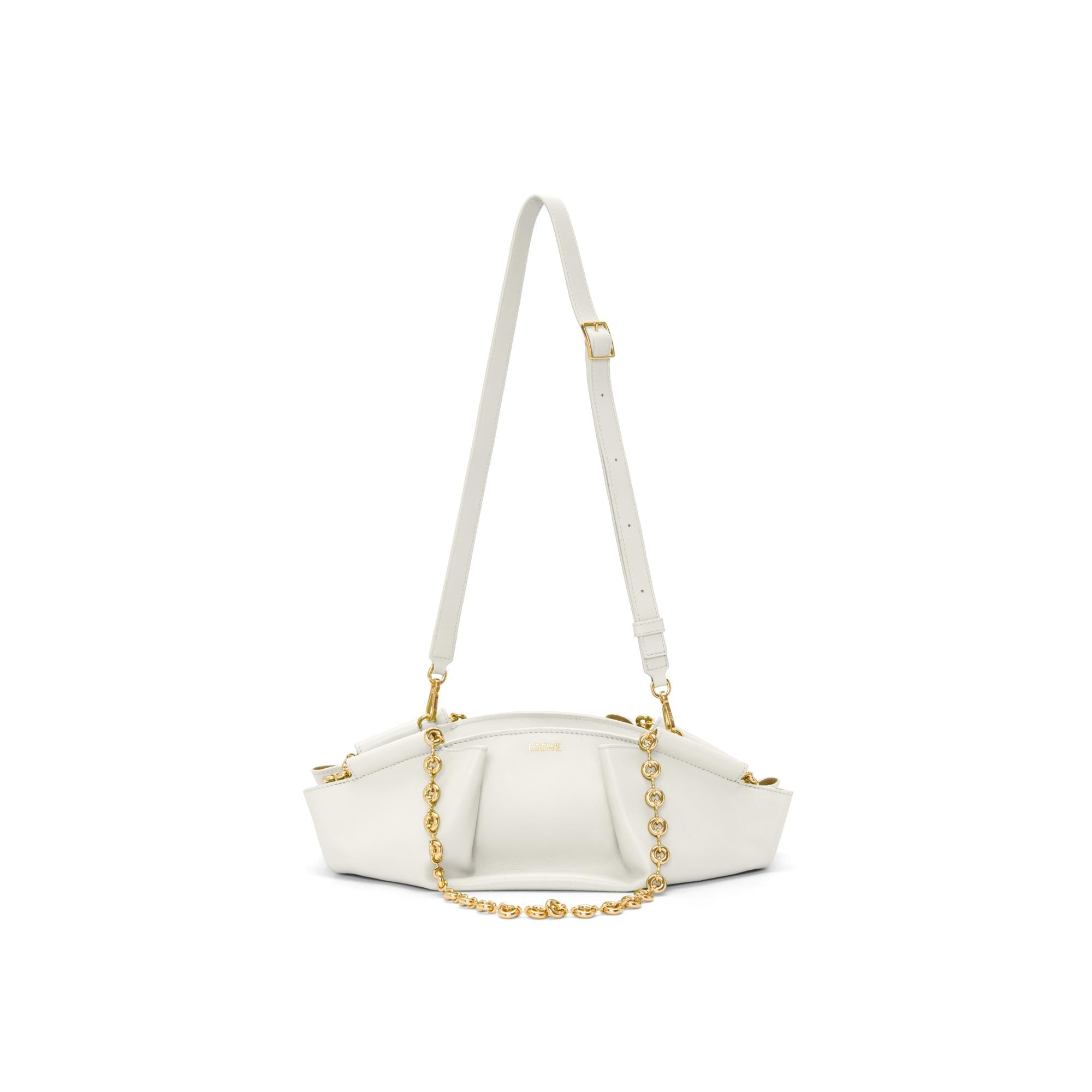 PASEO CHAIN SMALL BAG_SHINY NAPPA CALF_SOFT WHITE