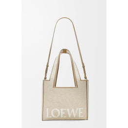 LOEWE FONT TOTE MEDIUM BAG_CANVAS JACQUARD_ECRU