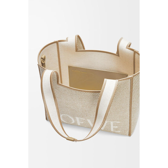 LOEWE FONT TOTE MEDIUM BAG_CANVAS JACQUARD_ECRU