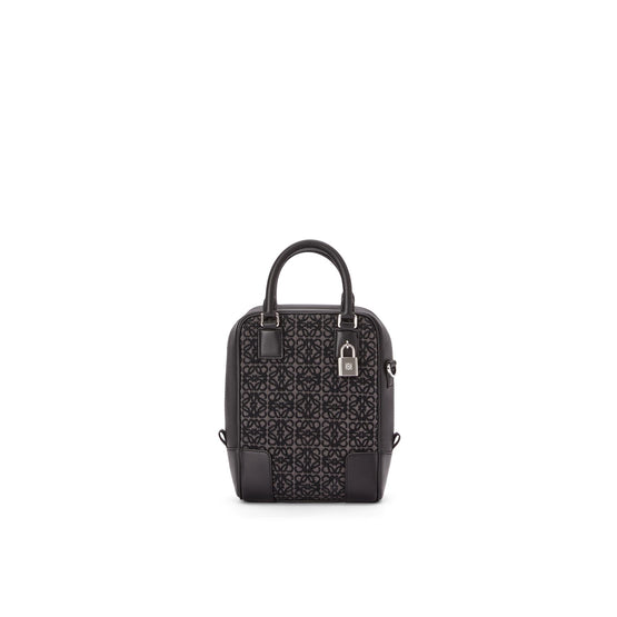 AMAZONA 15 VERTICAL ANAGRAM_JACQUARD/CALF_ANTHRACITE/BLACK