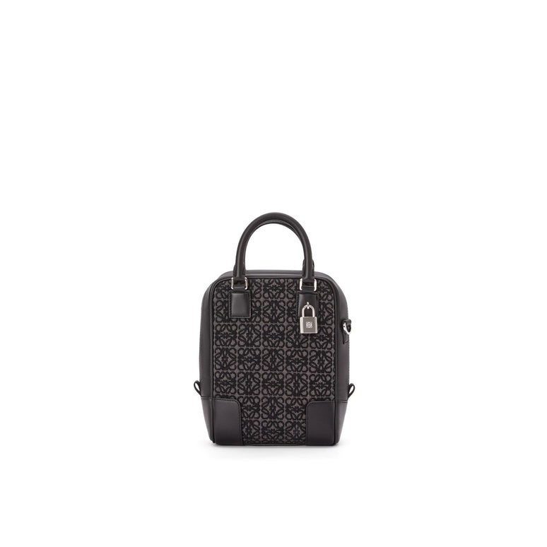 AMAZONA 15 VERTICAL ANAGRAM_JACQUARD/CALF_ANTHRACITE/BLACK