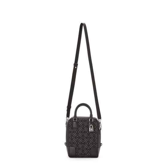 AMAZONA 15 VERTICAL ANAGRAM_JACQUARD/CALF_ANTHRACITE/BLACK
