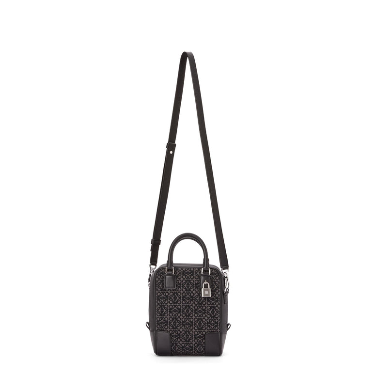 AMAZONA 15 VERTICAL ANAGRAM_JACQUARD/CALF_ANTHRACITE/BLACK