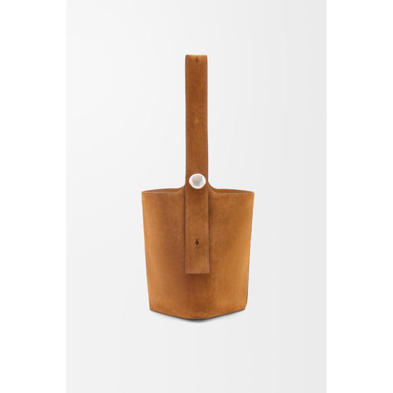 PEBBLE BUCKET LARGE_SUEDE_TOBACCO