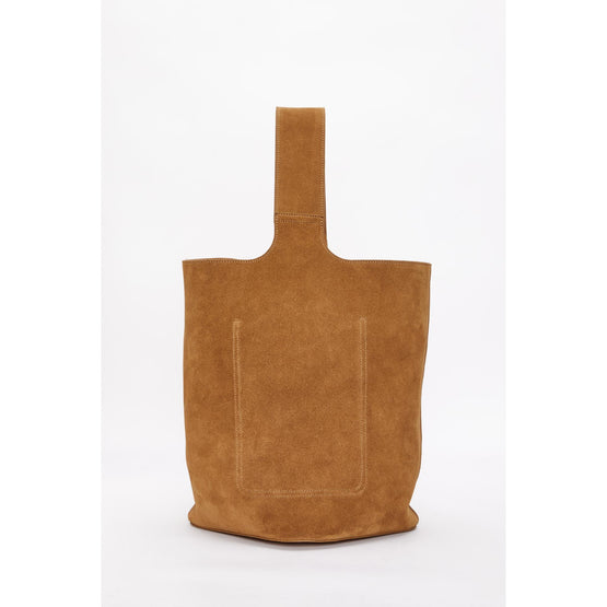 PEBBLE BUCKET LARGE_SUEDE_TOBACCO