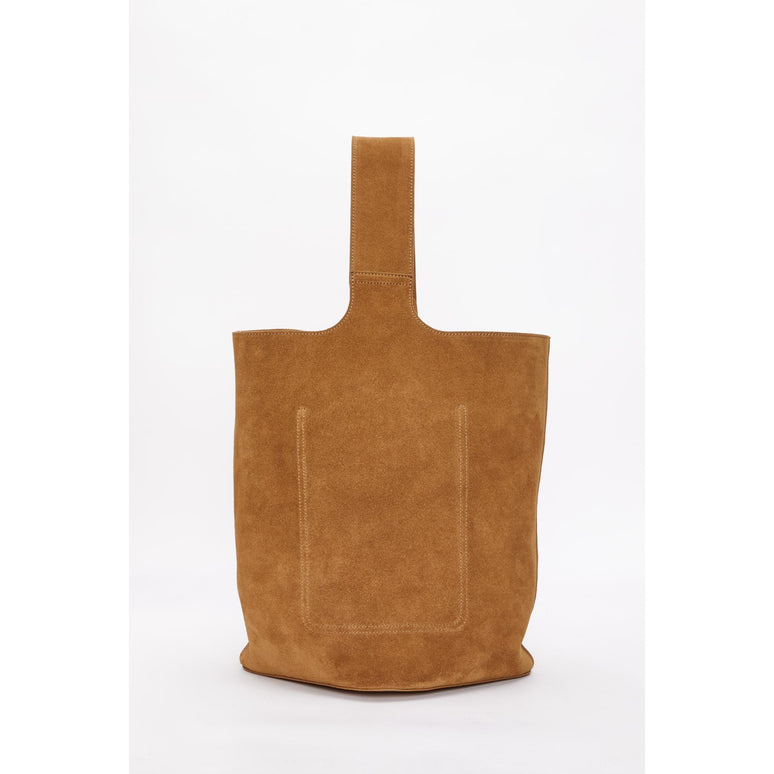 PEBBLE BUCKET LARGE_SUEDE_TOBACCO