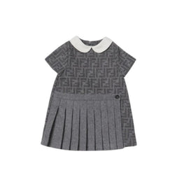 베이비 그레이 플리츠 드레스