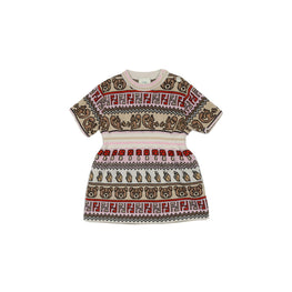 베이비 모티프 인타르시아 니트 드레스