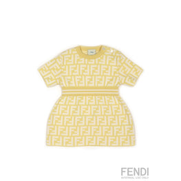 베이비 옐로우 FF 로고 드레스