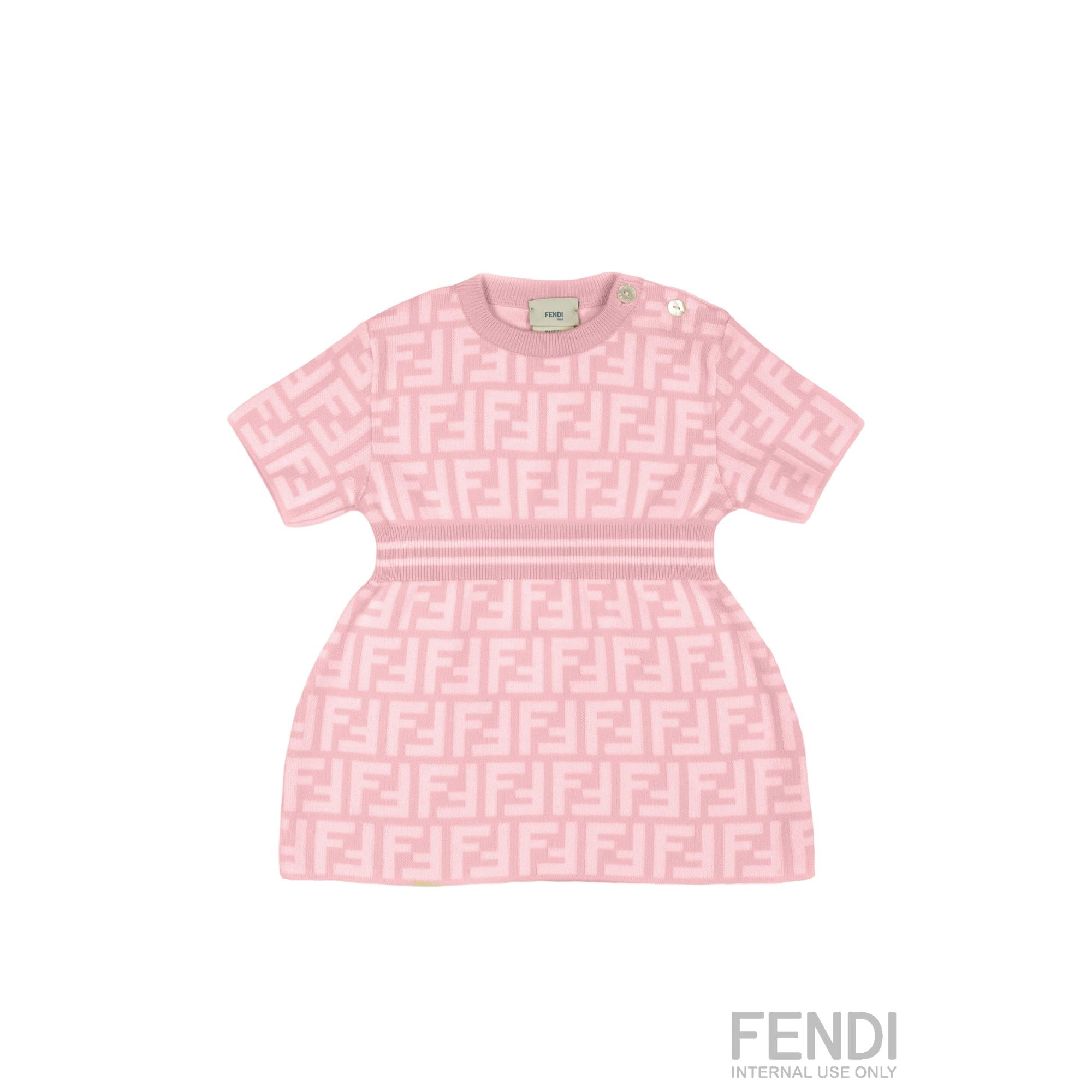 베이비 핑크 FF 로고 드레스