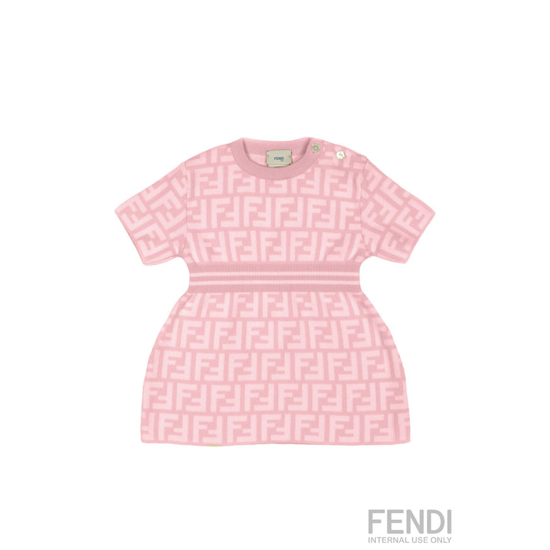 베이비 핑크 FF 로고 드레스