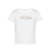 베이비 화이트 로고 프린트 티셔츠