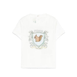 베이비 화이트 캐릭터 프린트 티셔츠