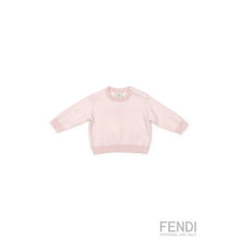 베이비 핑크 로고 자수 니트