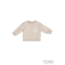 베이비 베이지 포켓 패치 스웻셔츠