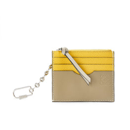 SGC SQUARE COIN CARDHOLDER_SOFT GRAINED CALF_YELLOW/CLAY GREEN