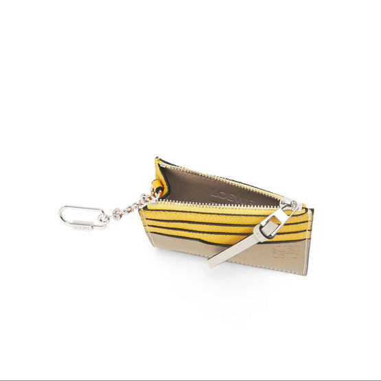 SGC SQUARE COIN CARDHOLDER_SOFT GRAINED CALF_YELLOW/CLAY GREEN