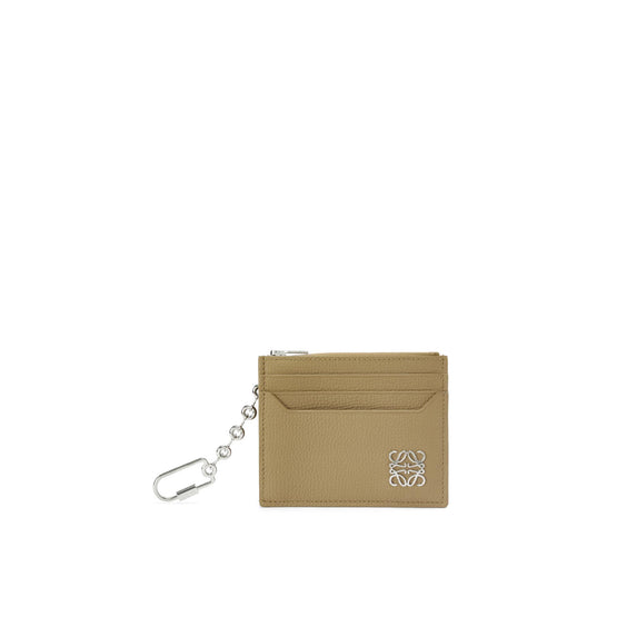 ANAGRAM SQUARE COIN CARDHOLDER_PEBBLE GRAIN CALF_ARTICHOKE GREEN