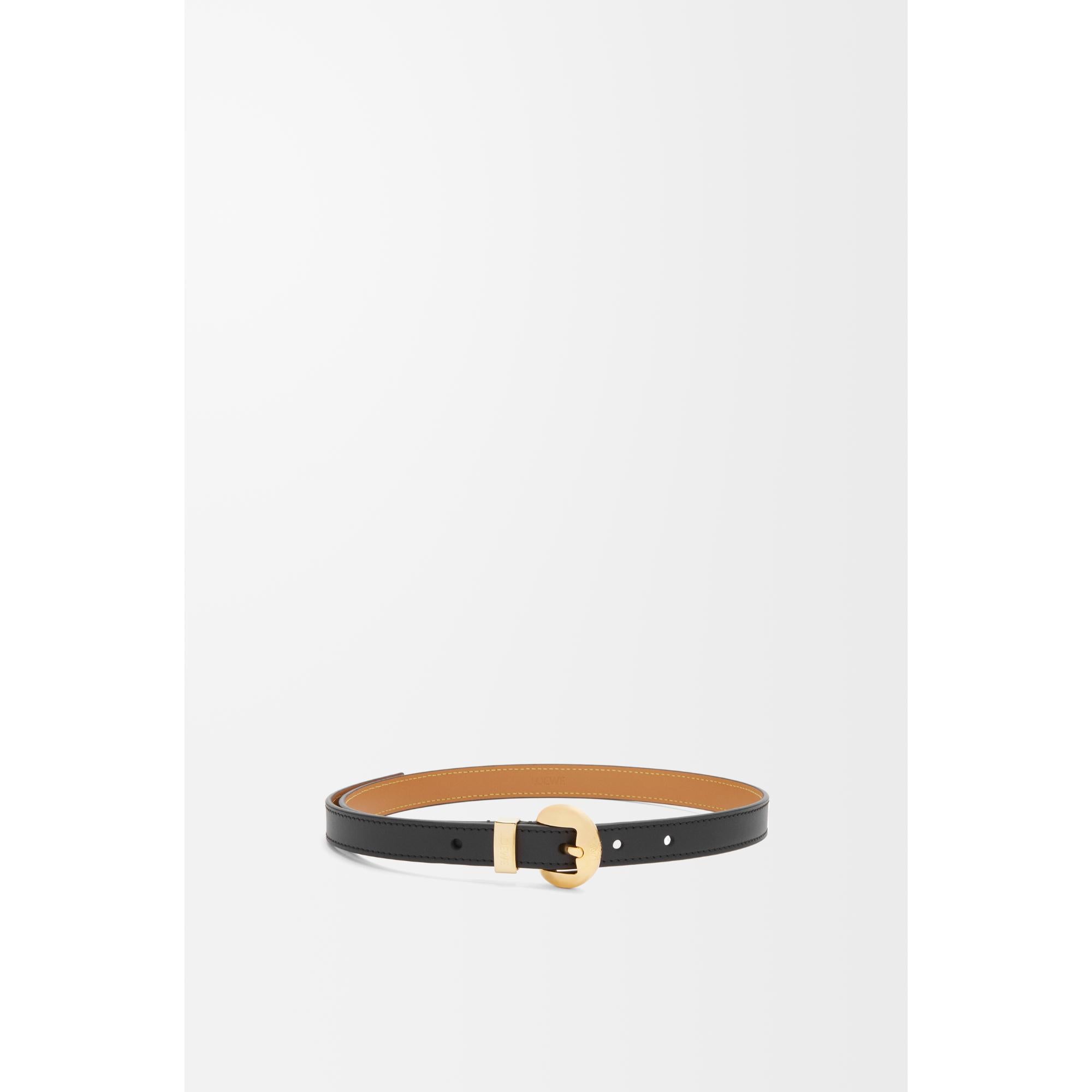 PEBBLE SLICE 2CM BELT_SMOOTH CALF_BLACK/GOLD