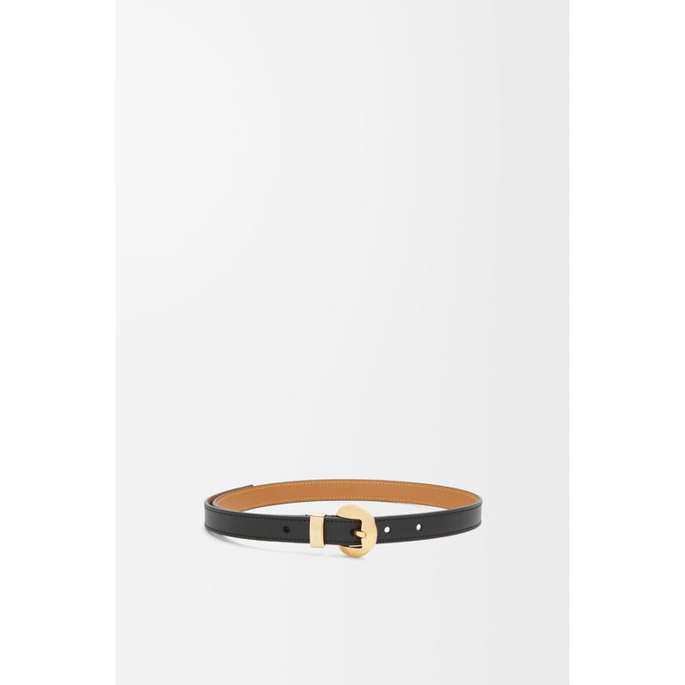 PEBBLE SLICE 2CM BELT_SMOOTH CALF_BLACK/GOLD
