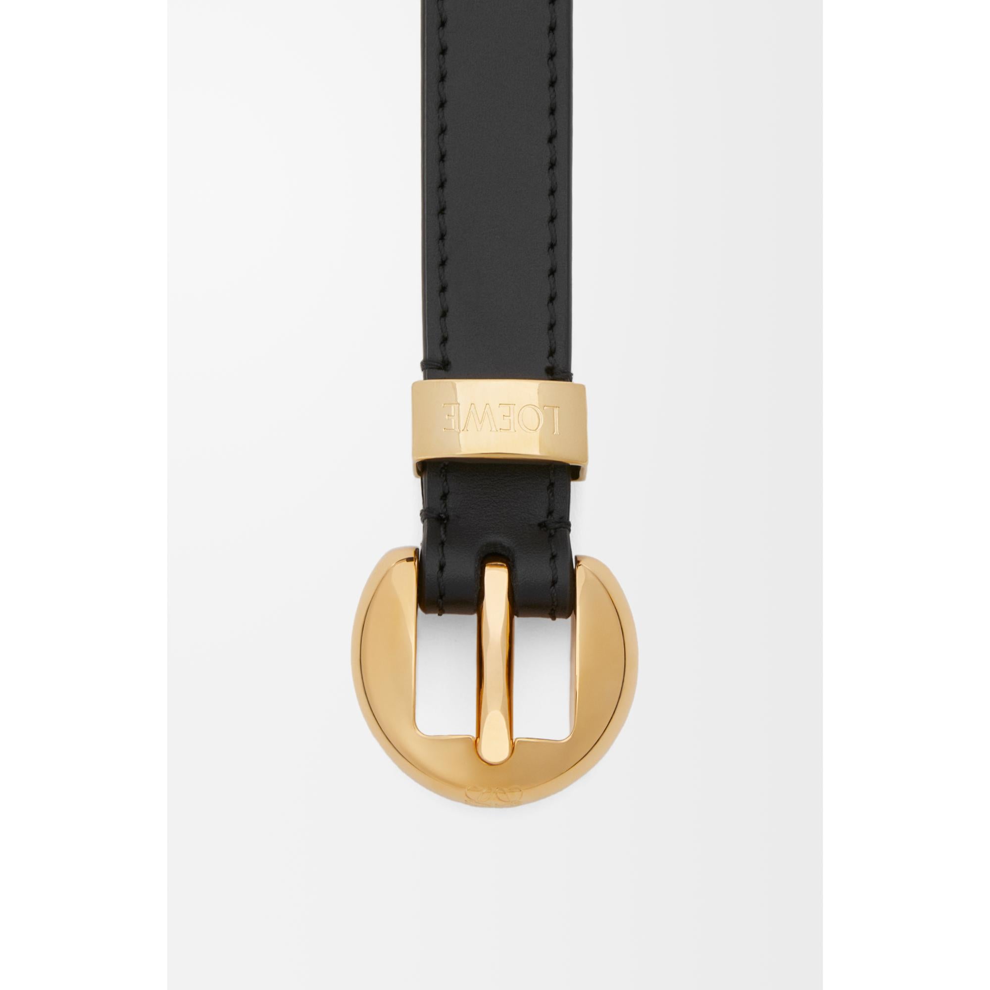 PEBBLE SLICE 2CM BELT_SMOOTH CALF_BLACK/GOLD