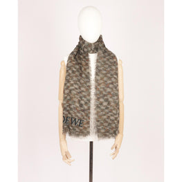 140X200 PATTERN SCARF_CASHMERE/SILK_BROWN MELANGE