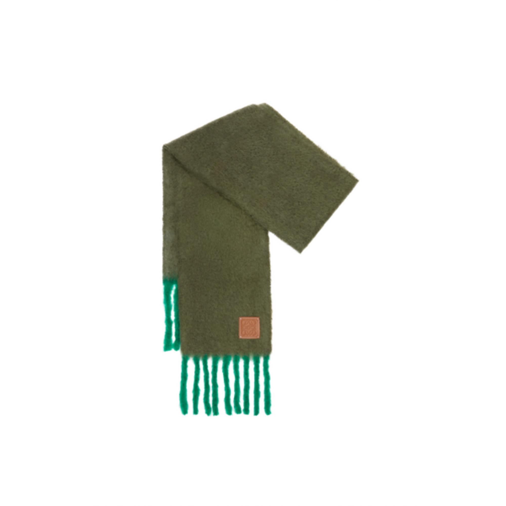 23X185 SCARF_MOHAIR/WOOL/POLYAMIDE_KHAKI GREEN/GREEN