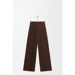 [STAFF ONLY] PLEATED TROUSERS_COTTON_CHOCOLATE BROWN