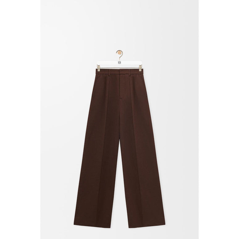 [STAFF ONLY] PLEATED TROUSERS_COTTON_CHOCOLATE BROWN