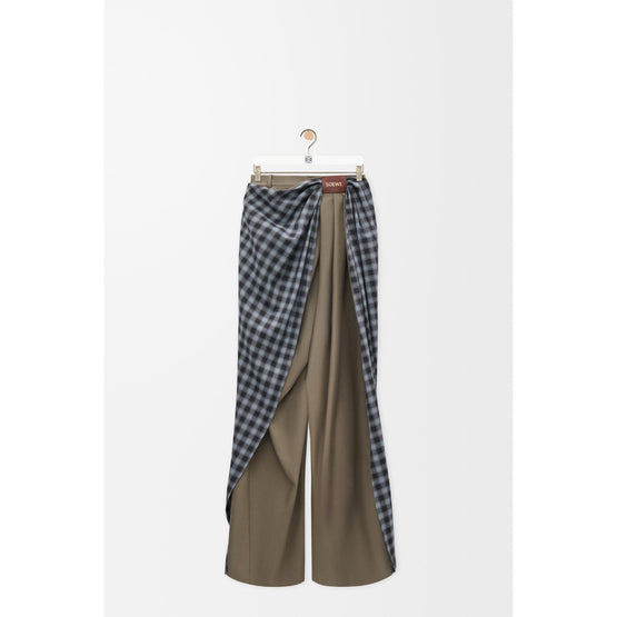 [STAFF ONLY] DRAPED TROUSERS_COTTON/WOOL_DARK GREEN/BLACK