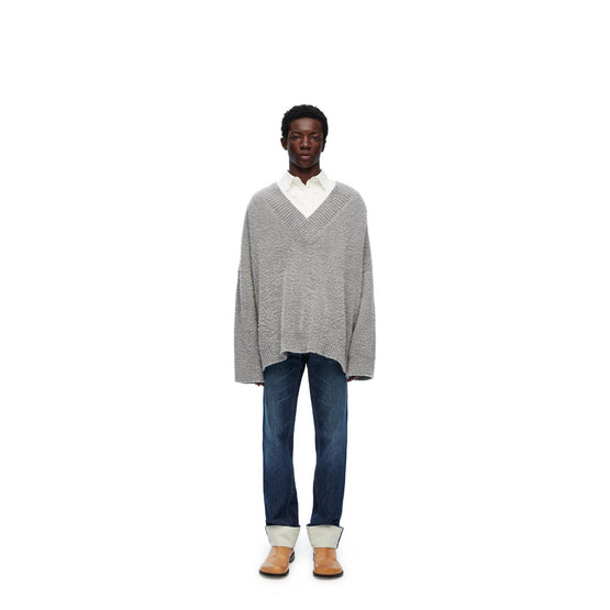 V-NECK SWEATER_WOOL/POLYAMIDE_GREY
