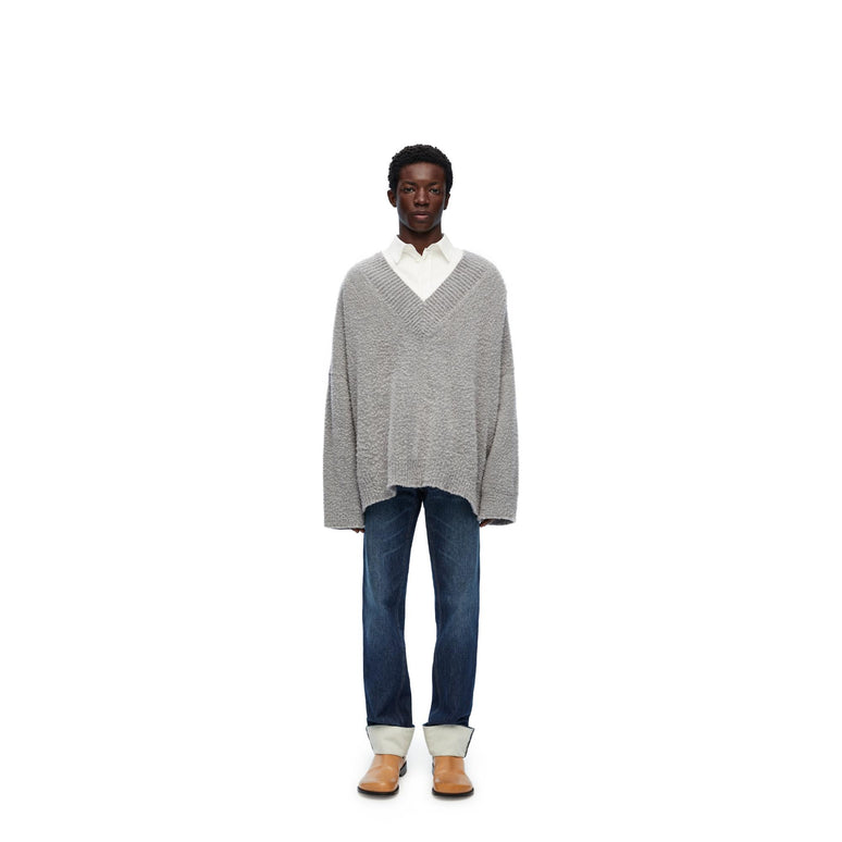 V-NECK SWEATER_WOOL/POLYAMIDE_GREY