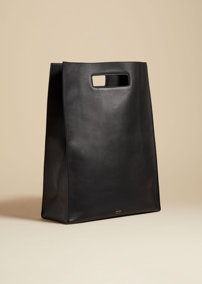 허드슨 토트 블랙 가죽