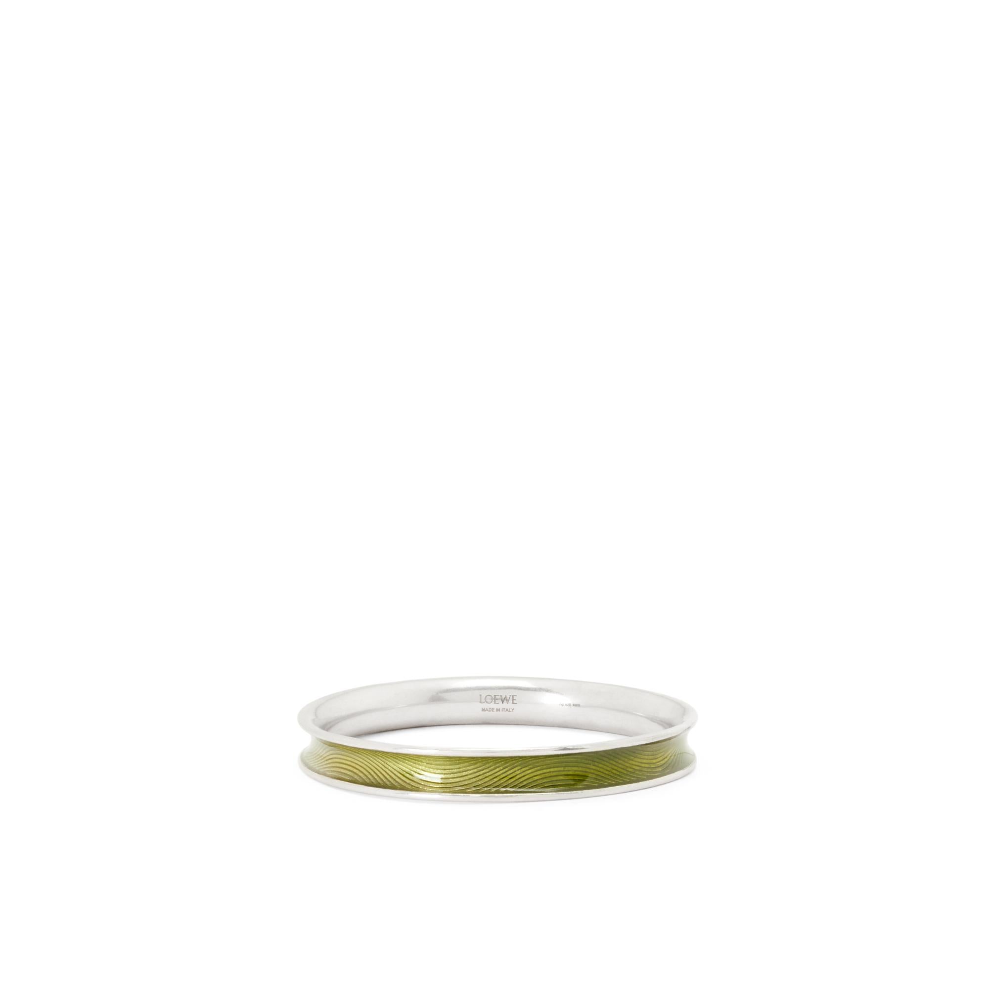 GUILLOCHE WAVE BANGLE_STERLING SILVER/ENAMEL_GREEN