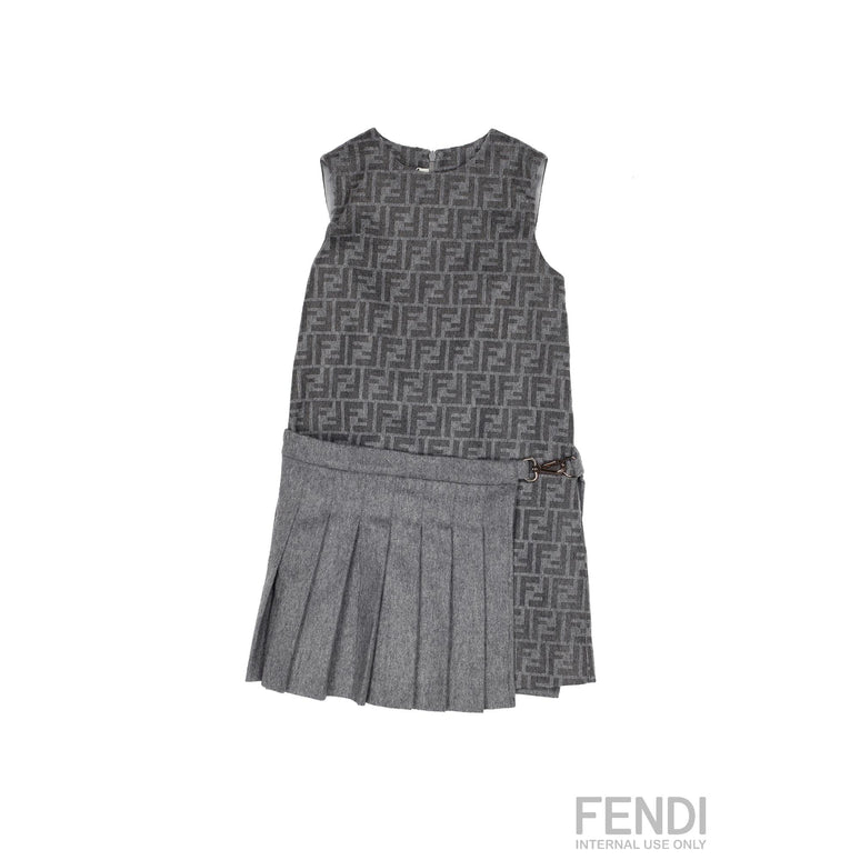 그레이 플리츠 스커트 드레스