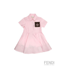 핑크 로고 패치 폴로 셔츠 드레스
