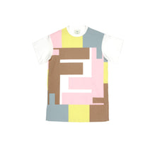 화이트 FF 패턴 코튼 드레스