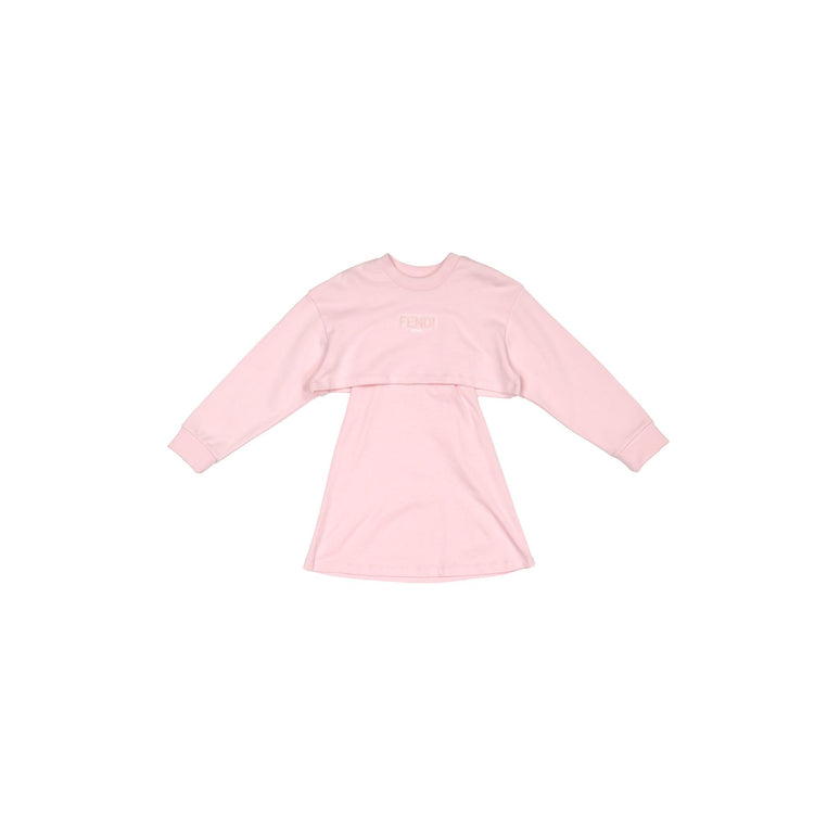 핑크 레이어드 코튼 드레스