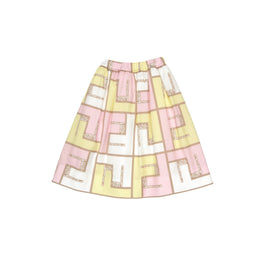 핑크 FF 로고 맥시 스커트